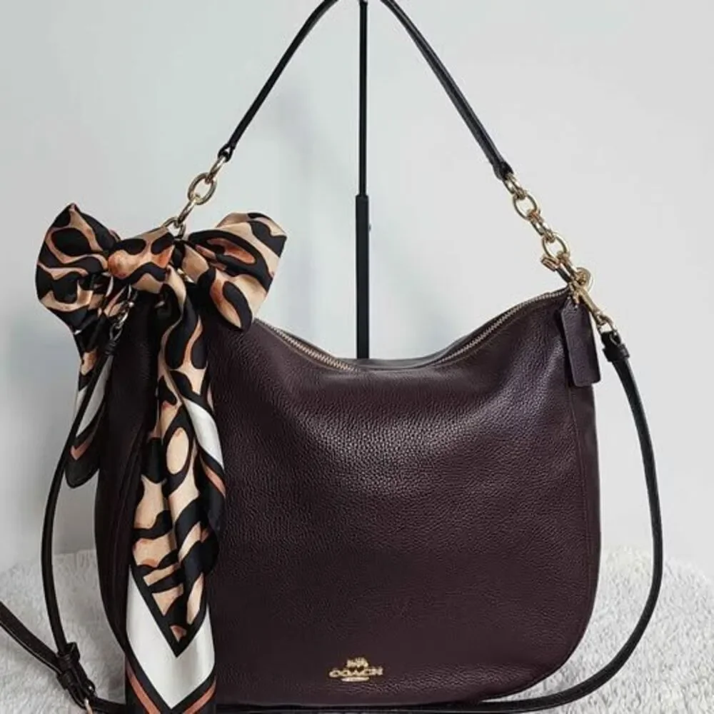Coach Chelsea 32 Hobo – Oxblood Polished Pebble Leather – Gold Hardware